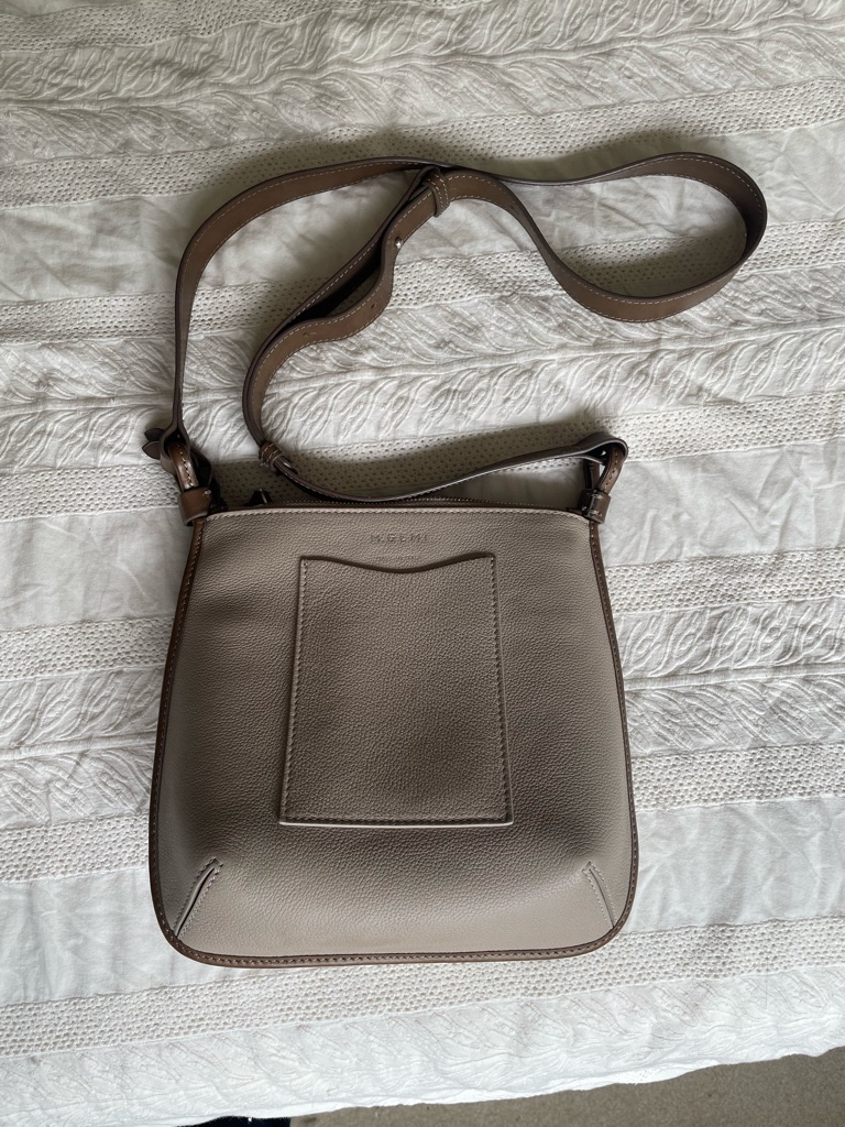 M. Gemi Classic Taupe Crossbody Bag With Front Pocket